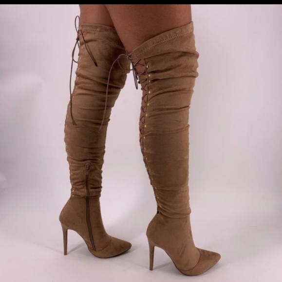 🆕 NIB Taupe Over the Knee Boots - Picture 4 of 11